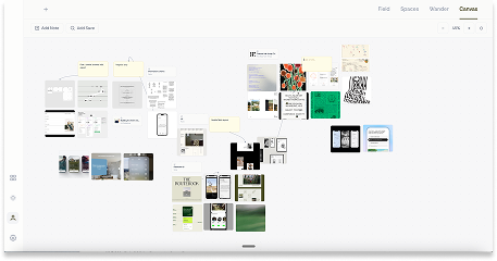 Fields canvas — freeform spatial board